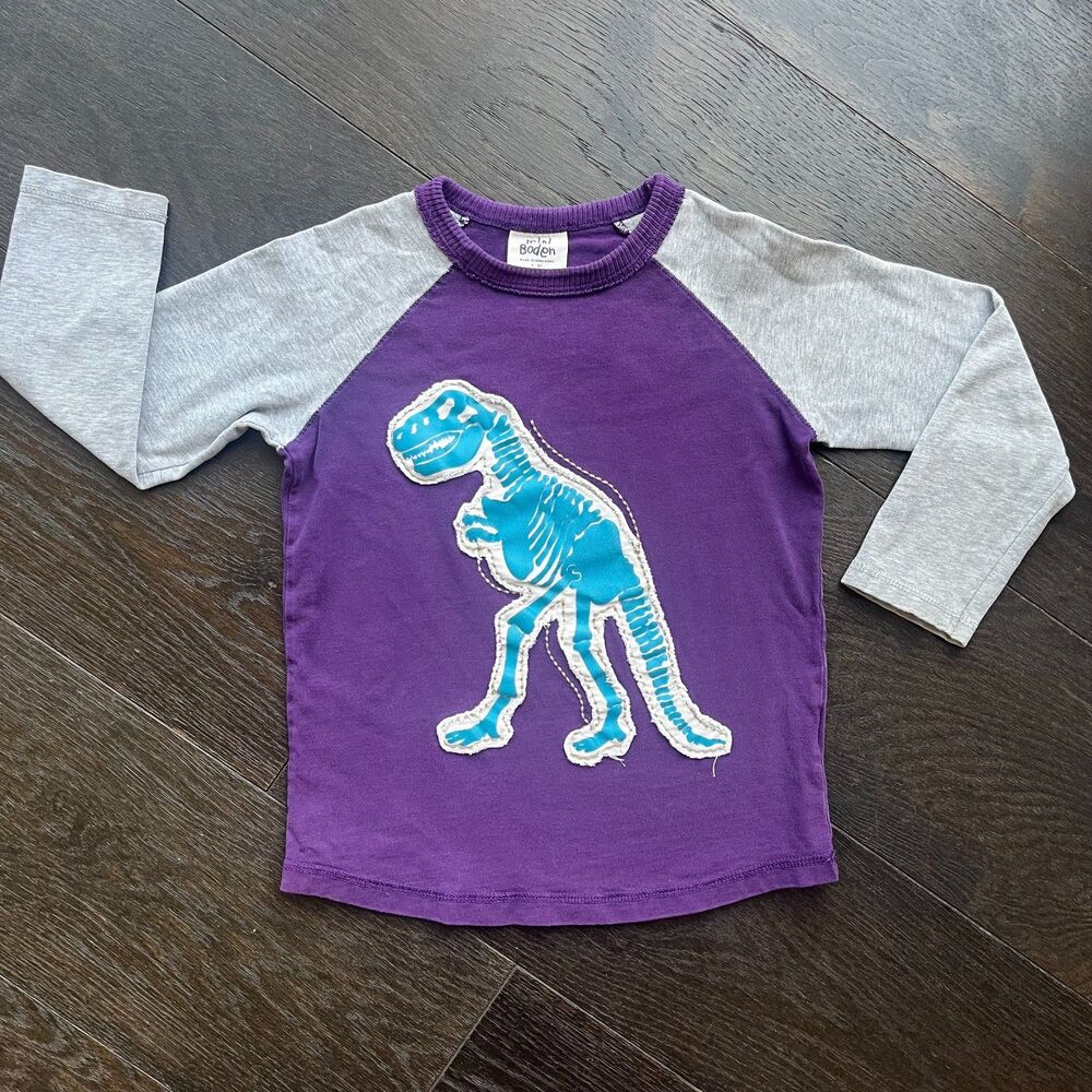 Boden Dinosaur Applique Shirt, size 5-6 years